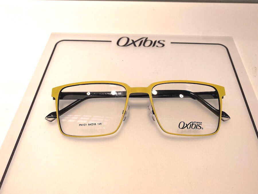 Gelbe rechteckige Brille von Oxibis