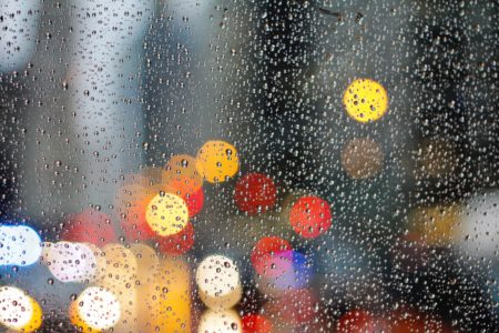 droplets on glass panel