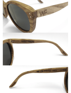 Brille aus Holz von Woodfellas in Seiten- und Deteilansicht