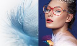 Die neue Brillenkollektion von Coco Song von Area98 Eyewaer - zu sehen ist eine Frau mit einer Brille aus der Kollektion