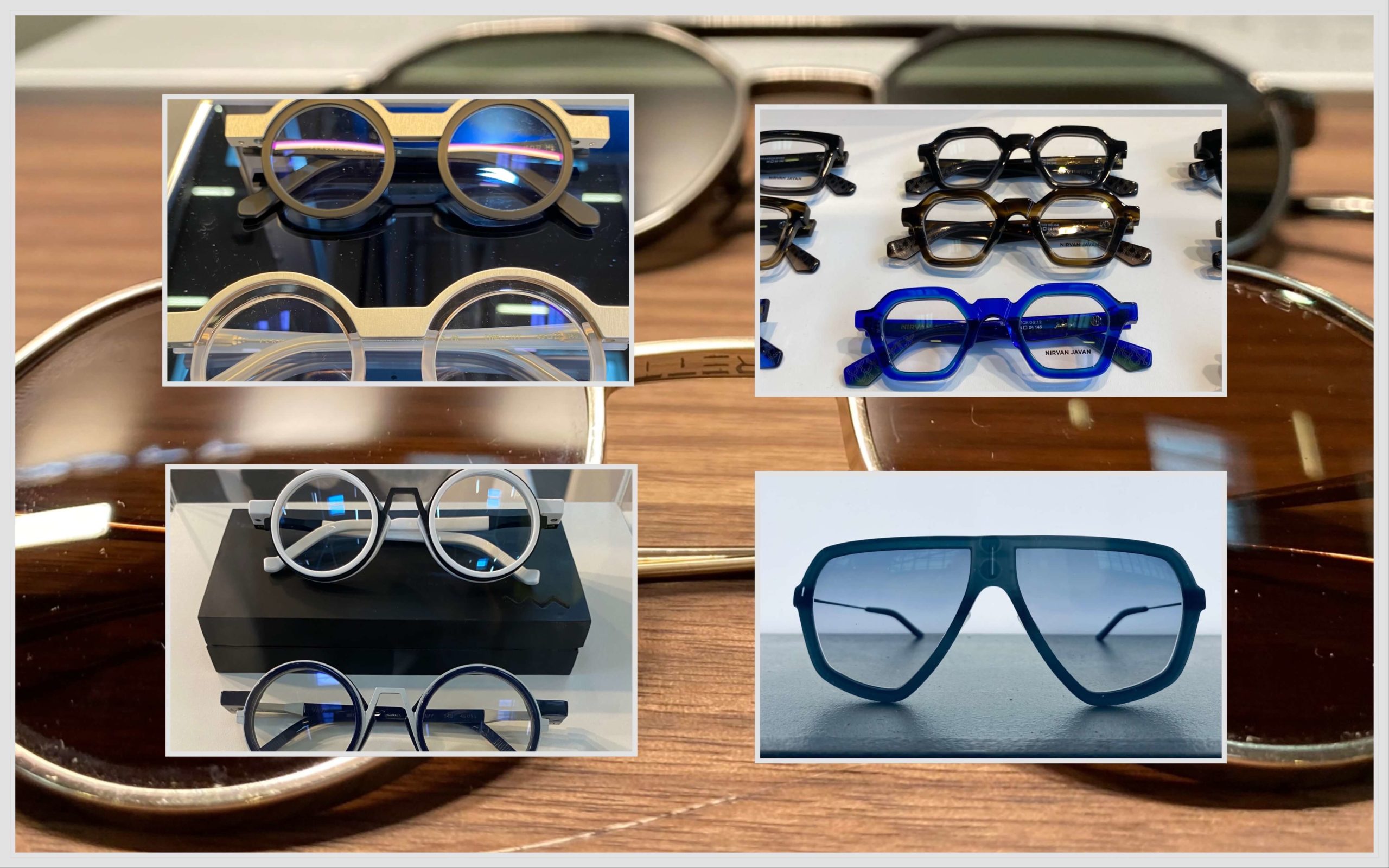 Brillentrends2024 bei Optik Westermeier - verschieden Brillenmodelle diverser Hersteller - die Neuheiten der Opti 2024, die Optikermesse in München